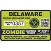 Delaware De Zombie Hunting Permit Hunter Response Team Unit 4" Outbreak Sticker