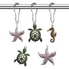 Beach Shower Curtain Hooks Rings - Rustproof Shower Curtain Hangers