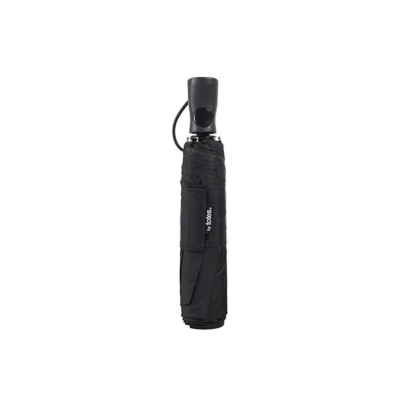 TOTES MINI AUTO OPEN RAIN SUNGUARD UMBRELLA (Black)