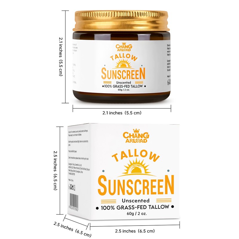 Beef Tallow Sunscreen SPF 50+ 100% Organic Grass-Fed Beef Tallow