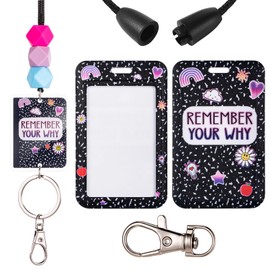 Beeveer Christmas Gift for Teacher Gift Lanyard ID Badge Holder and Keys for Women Adjustable Silicone Beaded Lanyard Badge Holder Christmas Gifts Keychain Accessories for Office Teachers