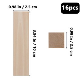 NAMYEUT Pack of 16 Carving Wood, 10 x 2.5 x 2.5 cm Basswood Blanks Wooden Blocks for Craft and Decoration