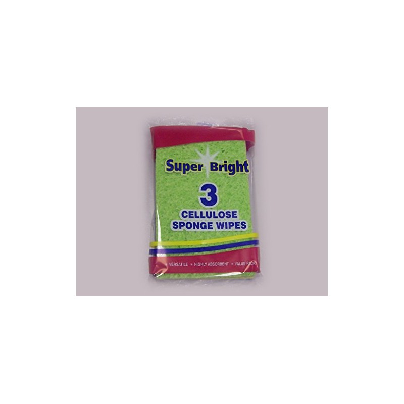 EGL Homecare Pack of 3 Coloured Super Absorbent Cellulose Sponge