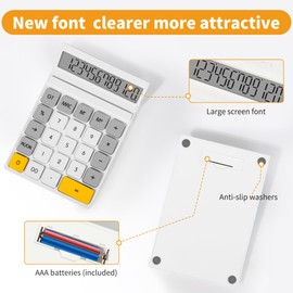 Exlliy 12 Digits Desktop Calculator with Large LCD Display and Sensitive Button, for Home, Office, School, Class and Business, 4 Function Basic Calculators for Desk