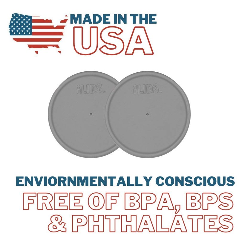 iLIDS PL1024 SL-W-GRY2 Mason Jar Lid, 2 Pack, Grey