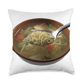 Natural Cold Remedies Chicken Noodle Soup Throw Pillow, 18x18, Multicolor