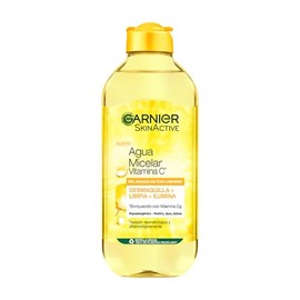 Garnier Express Aclara Agua micelar desmaquillante con Vitamina C Tono Uniforme, 400ml. Limpia, desmaquilla y unifica, para todo tipo de piel