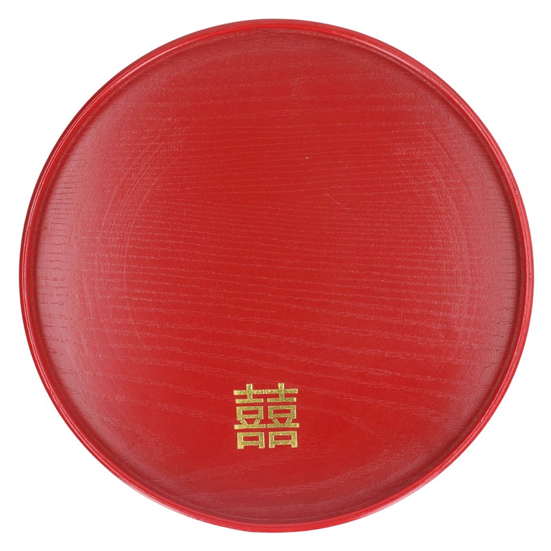 Wood Serving Tray Decorative Serving Platter Snack Fruit Plate for