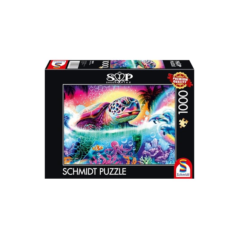 Schmidt Spiele 58634 Neon Turtle Sheena Pike Jigsaw Puzzle 1000