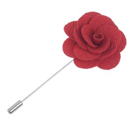 TOPTIE 6 PCS Men's Lapel Flower Pin Rose Pins for Wedding Boutonniere Stick- White