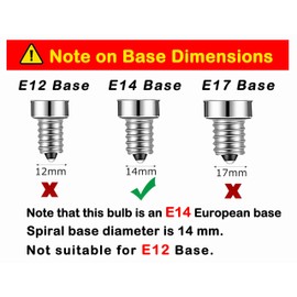 Lamsky E14 European Screw Base LED Filament C35 Shape Bullet Top,2W Warm White 2700K, 20-Watt Incandescent Equivalent, No-Dimmable (2-Pack)