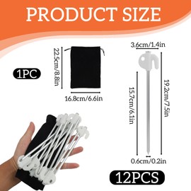 12 Stück Zeltheringe, Heringe Erdnägel Stabil, Leuchtende Bodennägel, Erdanker Bodenanker, Schraubheringe, Bodenanker Schaukel, Zelt Heringe Stark, Erdnägel Camping Zubehör für harten Boden