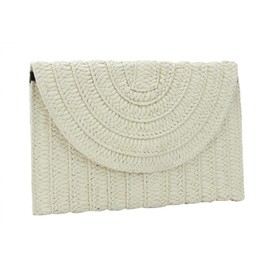 Syrads Straw Clutch Bag for Women Summer Clutch Purses Beach Envelope Clutches Purse Beach Bag,Beige