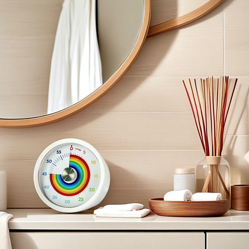 Keduzer Visual Timer, Kitchen Timer Rainbow Disk 60 Minute Countdown