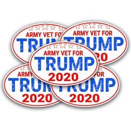 ARMY VETS for TRUMP 2020 Trump Political Bumper Stickers Decals 5" 5-pack MAGA