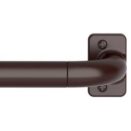 GXOACKJ Brown Curtain Rods for Windows 66 to 120, 1 inch Blackout Wrap Around, Adjustable Heavy Duty Curtain Rods for Bedroom, Kitchen and Outdoor Patio