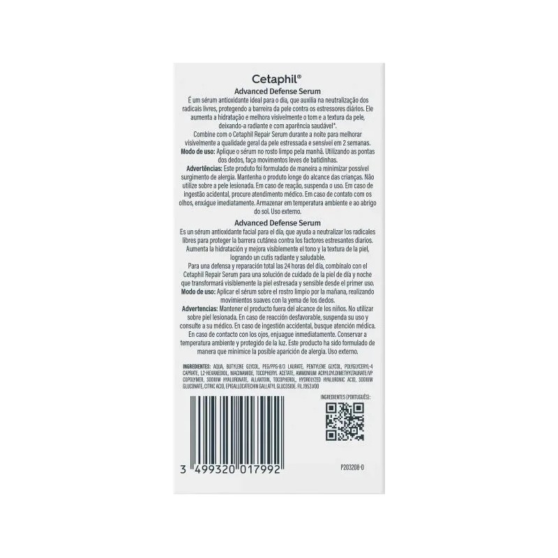 Serum Advanced Defense Para Piel Sensible 30ml Cetaphil Sensible Día
