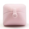 Pink Velvet Ring Box Double-open Ring Box for Proposal Engagement