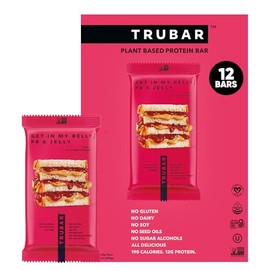 TRUBAR- “Barra de Proteína Vegana, Get In My Belly PB & Jelly, Sin Gluten, Proteína a Base de Plantas, Sin Lácteos, No G