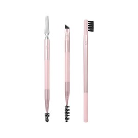 REAL TECHNIQUES, Kit de Brochas para Cejas, Incluye 3 Herramientas de Doble Punta, Calidad Profesional