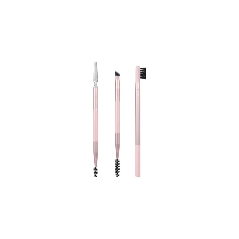 REAL TECHNIQUES, Kit de Brochas para Cejas, Incluye 3 Herramientas