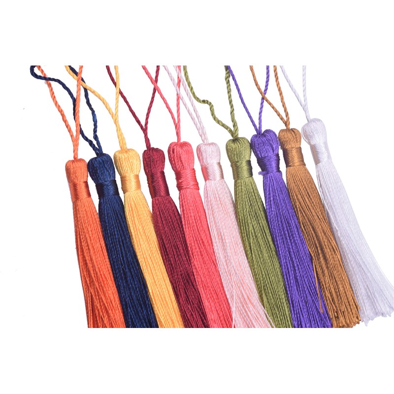 KONMAY 20pcs 3.5'' Small Silky Soft Craft Mini Bookmark Tassels
