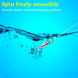 Giratorio de pesca, rodamientos de bolas, anillos de soldadura de acero inoxidable de alta resistencia, accesorios de pesca para kit de señuelos, líderes de mosca, aparejos de bagre, plantillas de lucioperca (prueba 65 libras)