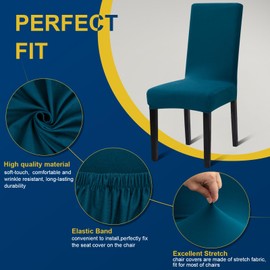 Fafua Chair Covers, Dining Room Chair Covers, Stretch Kitchen Chair Covers/Dining Chair Covers for Dining Room 6 Pack, Removable Washable Dining Chair Slipcovers for Home, Hotel, Banquet