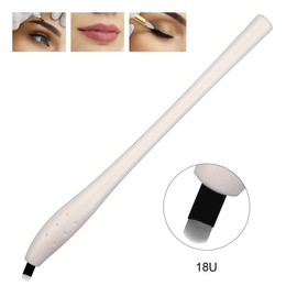 Guapa 10pcs Manual Disposable Microblading Pens with Blade Needle Tebori Pen 12/14/17/18U Pin Ombre Brows Lip Liner Training Permanent Makeup Embroidery Handpiece (18U)