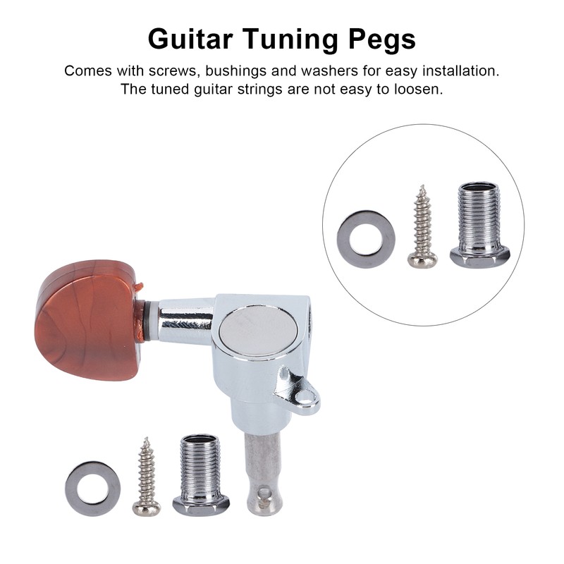 6PCS Guitar Tuning Pegs Electric Acoustic Enclosed Locking Tuner Machine