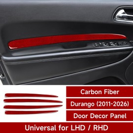 BRMYL Car 4 Doors Strips Panel Decals for 2011-2026 Dodge Durango Accessories Carbon Fiber Stickers, Red