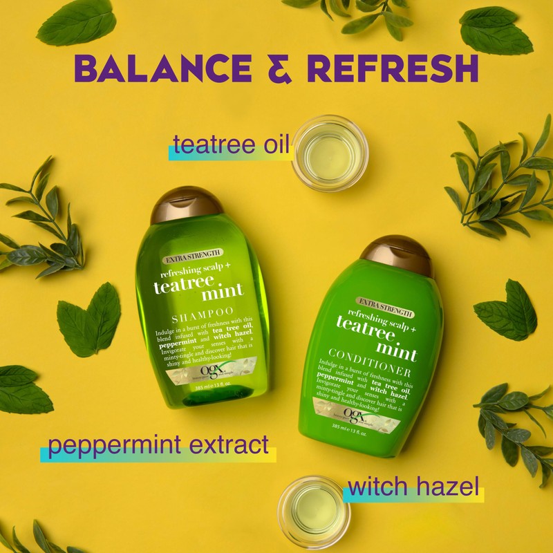 OGX Extra Strength Refreshing Scalp + Teatree Mint Conditioner, Invigorating