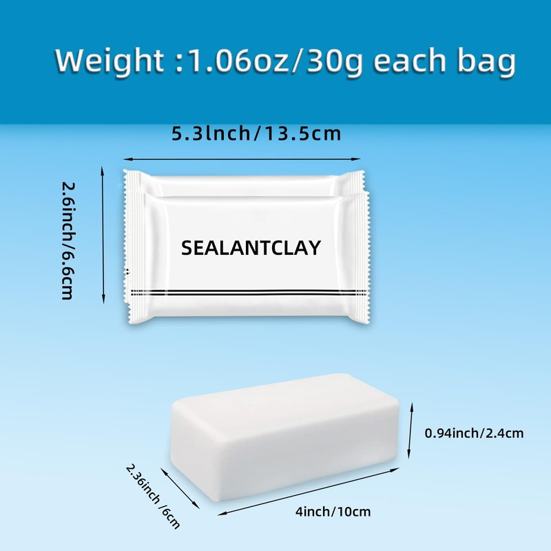 Zxfuture Pack of 8 White Seal Putty Waterproof Duct Seal