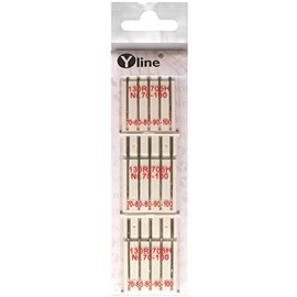 Yline 15 Sewing Machine Needles Universal No. 70-100 Flat Shank 130R/705H for Sewing Machines Needles E90113