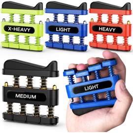 Finger Strengthener, Finger Exerciser, Hand Exerciser to Improve Dexterity and Strength in Fingers, Hands, Forearms – Grip Strength Trainer for Musicians, Climbers, and Therapy 4pcs