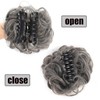 Claw Clip Messy Bun Wavy Chignon Ponytail(Blonde and Beige)