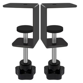 Jhanw 2-Pack Heavy Duty Adjustable C-Clamp with M8(0.31") Screw Hole - Steel Desk Clamp for Lamp, Microphone, Light Poles & Table | Multi-Purpose Clamps for Secure Mounting