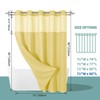 eachope Yellow No Hook Waffle Weave Shower Curtain with snap-in