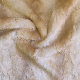 Super Luxury Faux Fur Fabric Material Cream Ombre, 1Mtr 150cm x 100cm