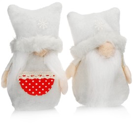 com-four® Premium Christmas Gnome Pair for Christmas Decoration, Polar Figures as Winter Decorative Items, Edge Stool, Room Decoration or Gift