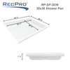 RecPro RV Shower Pan | 30" x 36" | 2"