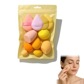 EUYKQNOI 11 Stück Gelbes Make Up Schwamm Set mit Tragetasche - Beauty Blender für Foundation, Puder & Concealer, Weicher Kosmetikschwämme für Flüssigkeiten & Cremes, Waschbar & Wiederverwendbar