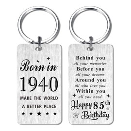 85th Birthday Gift for Women Men Male Female - 85 Year Yr Old Birthday Keyring for Him Her Woman Man 1940