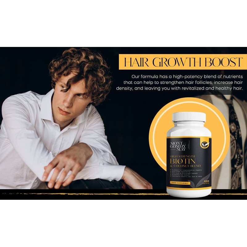Biotin Hair Growth Supplement High-Strength Biotin 10,000mcg Supplements with Coconut