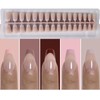 AUBSS French Tip Press on Nails Medium Coffin, Skin Tones