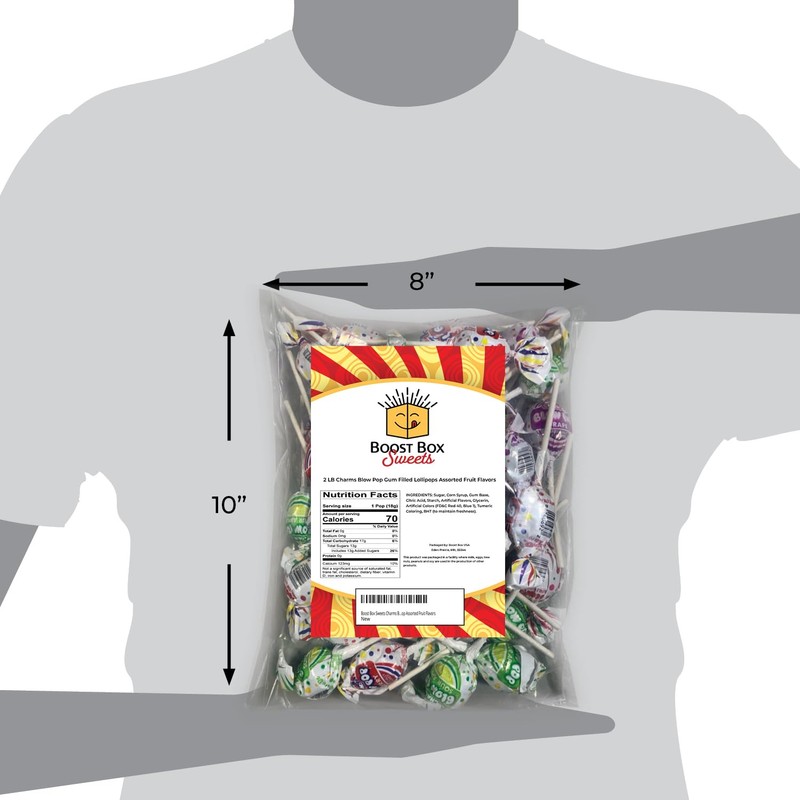 Charms Blow Pop Bubble Gum Filled Lollipop Candy Assorted Fruit