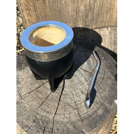 Genérico Mate Imperial Argentino Kit Mate (copa mate) y Bombilla de acero inoxidable, Mate de Calabaza, envuelto Cuero Hecho a Mano, incluye un Packing premium