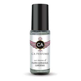 CA Perfume Impression of Flora Gorgeous Gardenia For Women Replica Fragrance Body Oil Dupes Alcohol-Free Aromatherapy Sample Travel Size Concentrated Long Lasting Attar Roll-On 0.14 Fl Oz/4ml-X1