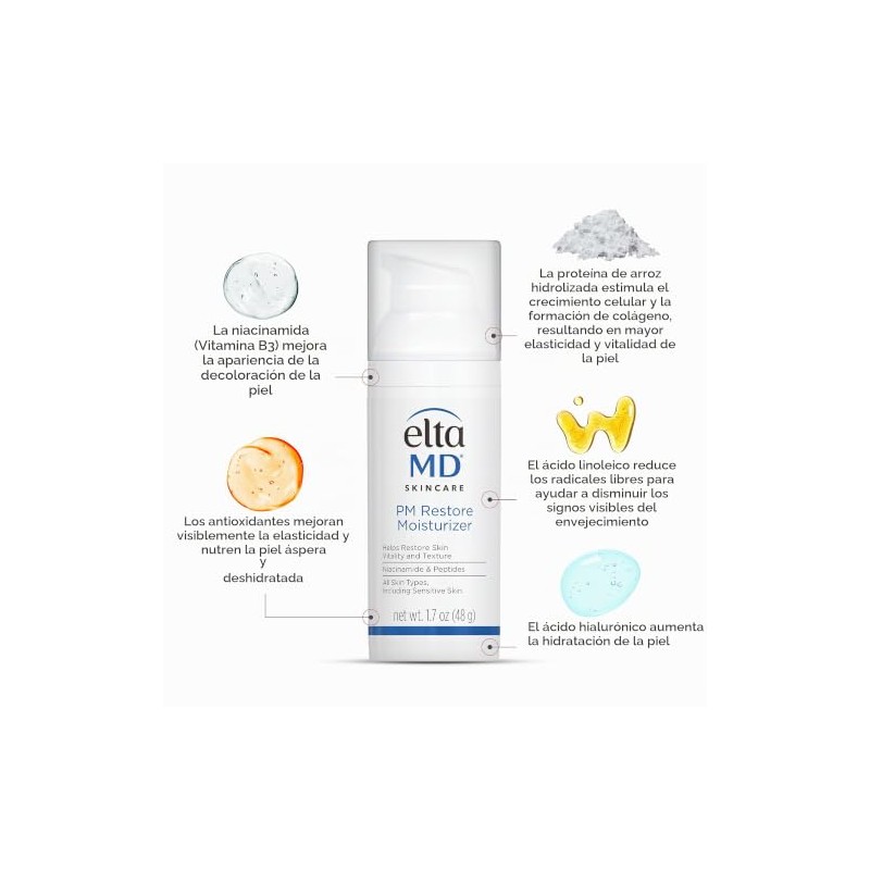 Elta MD Crema Hidratante Restauradora Pm Restore Moisturizer 48g