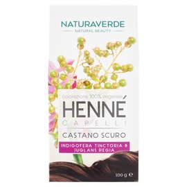 Naturaverde Henné - Dark Brown, Hair Colour, Hair Colour, No Ammonia, Hair Colour, 100% Vegetable Professional Hair Colour, 100 g